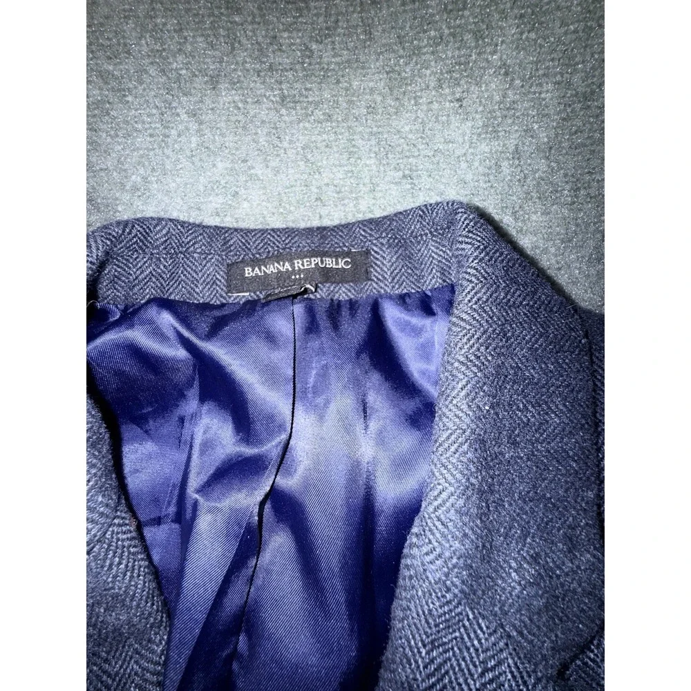 Banana Republic‎ Blazer Jacket Navy Blue Wool Blend Men's Size 42R
